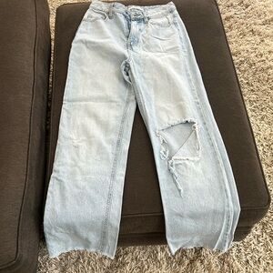 Pacsun light wash ripped wide leg jeans size 25